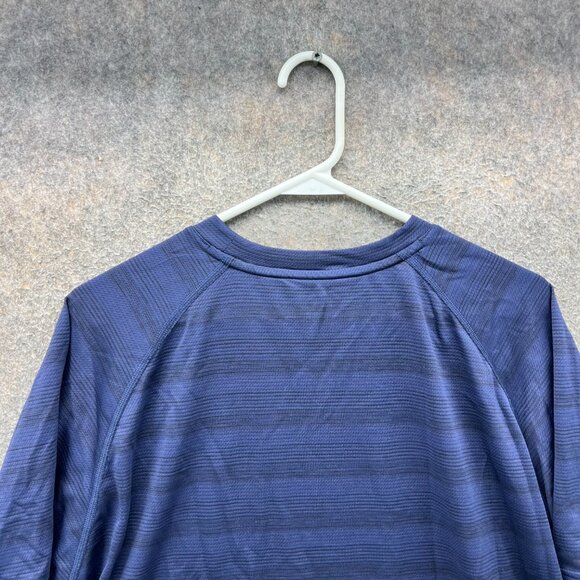 Puma Shirt Mens XL Blue Navy Stripes Athletic Jersey Training Soccer Stretch - Picture 9 of 10